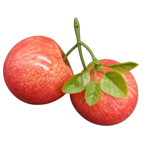 Pommes de Simulation en mousse avec feuilles et tige-1 pièces