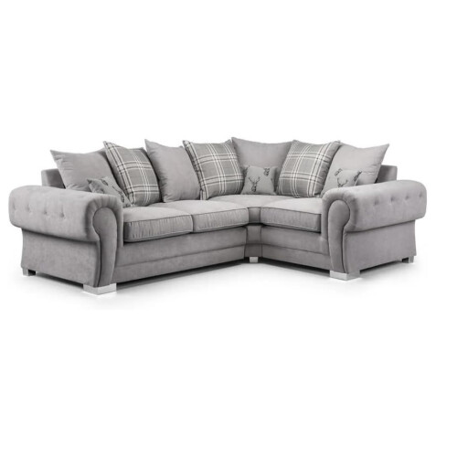 Furniture 786 Chingford Full Back 2c1 Corner Sofa Grey
