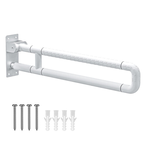 30Inch Foldable Wall Mounted Safety Support Rail, Grab Bar for Bathroom