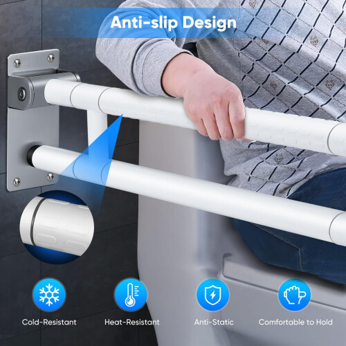 30Inch Foldable Wall Mounted Safety Support Rail, Grab Bar for Bathroom 1