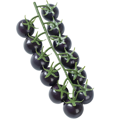 Artificial Small Tomatoes Bunch for Home Kitchen-Pu.rple Black.