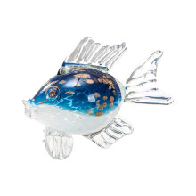 Hand Blown Glass Fish Statues Crystal Ocean Animal-Blue