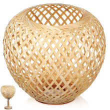 Lustre en bambou, abat-jour mural, couvercle en rotin cylindrique