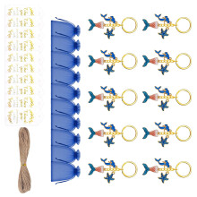 Pack Of 10 Creative Oil Drop Mermaids Starfish Keychains With