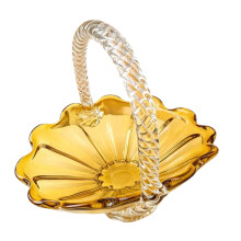 Luxurious Glass Fruit Bowl Flower Design Translucent Dessert
