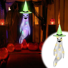 Halloween-tuulilippu polyesteristä, hehkuva kasvot, 1 kpl