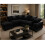Furniture 786 Dino Fabric Left Hand Corner Sofa Black-Black 1