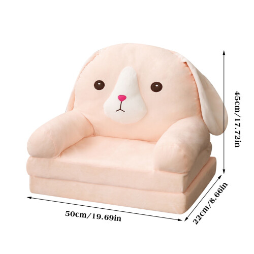 Kids Plush Foldable Sofa Cushion Backrest 2-in-1 2