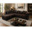 Furniture 786 Dino Fabric Left Hand Corner Sofa Chocolate-Brown 1