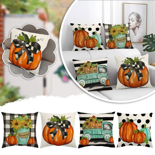 Conjunto de 4 capas de almofada decorativas para o outono, 4 peças, 45 cm (18 polegadas) 1
