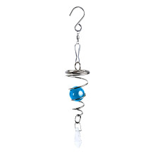 Carillon éolien suspendu en acier inoxydable à boule de verre rotative