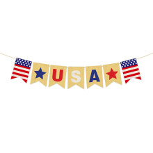 5Pcs/Lot Handmade Natural Fiber Flag Decorations For Backyard-A