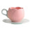 Luxurious Retro Ceramic Espressos Cup Set With Textured-Pink 1