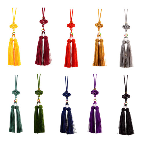Porte-clés à Double glands, accessoire pendentif à-Bleu marine. 1