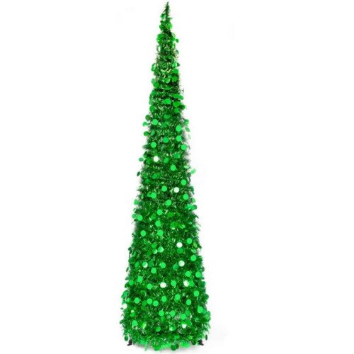 Artificial Christmas Tree Sequin Tinsel Popup 6ft