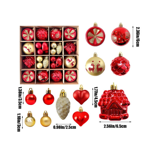 Ensemble de 40 boules de Noël de styles variés 2