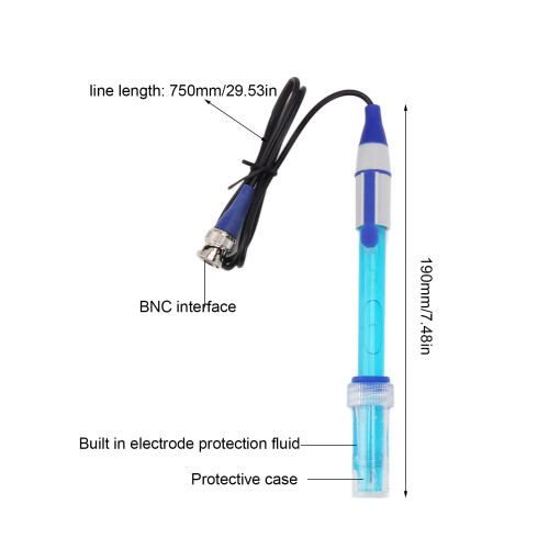 pH Electrode Probe BNC Rechargeable Sensor