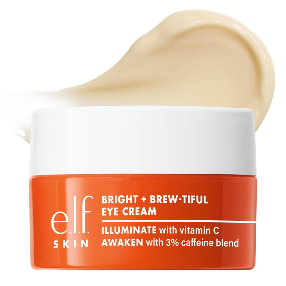 E.l.f. Skin Bright + Brew-Tiful Eye Helps Brighten Appearance Of Undereye Circles & Repair Puffiness, Vegan & Cruelty-Free Cream/Dark