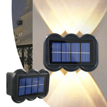 Luminárias solares de parede externas à prova d'água com LED para paisagismo.