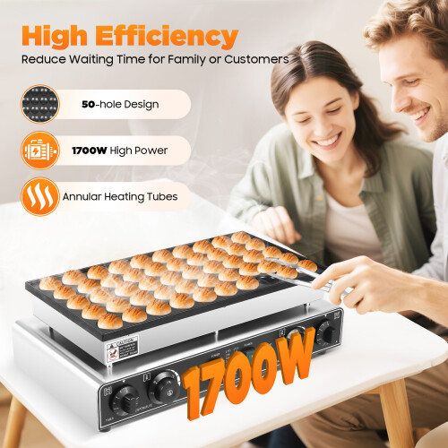 pancake maker 50-hole temperature control pan steaming pancakes 1