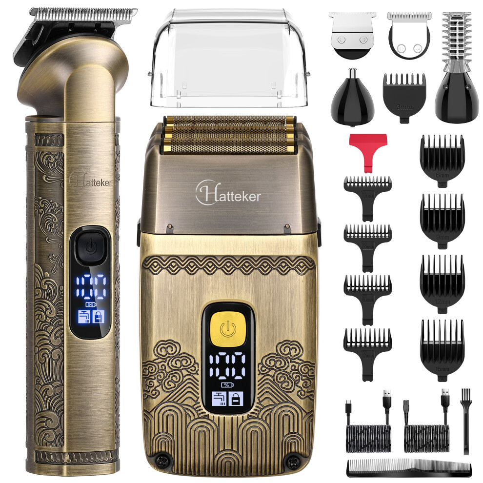 Hatteker 4In1 Hair Trimmer Shaver Hair Clipper Set Hair Grooming Kit For Men