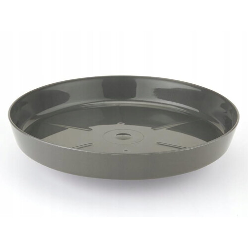 Antracit urtepotteunderkop 12,6 cm plastik