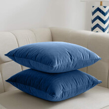 (Navy Blue- Plain Velvet Cushion Covers) Crushed Velvet Cushion Covers Throw Pillowcase