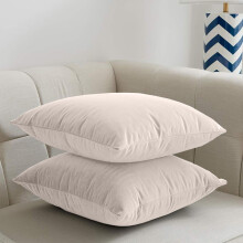(Beige- Plain Velvet Cushion Covers) Crushed Velvet Cushion Covers Throw Pillowcase