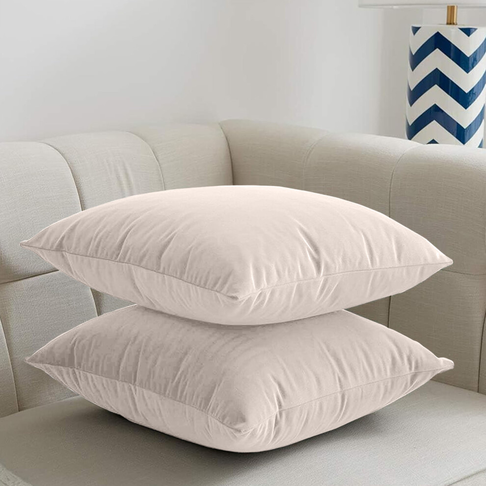 Imperial Rooms (- Plain Velvet Cushion Covers) Crushed Velvet Cushion Covers Throw Pillowcase Beige