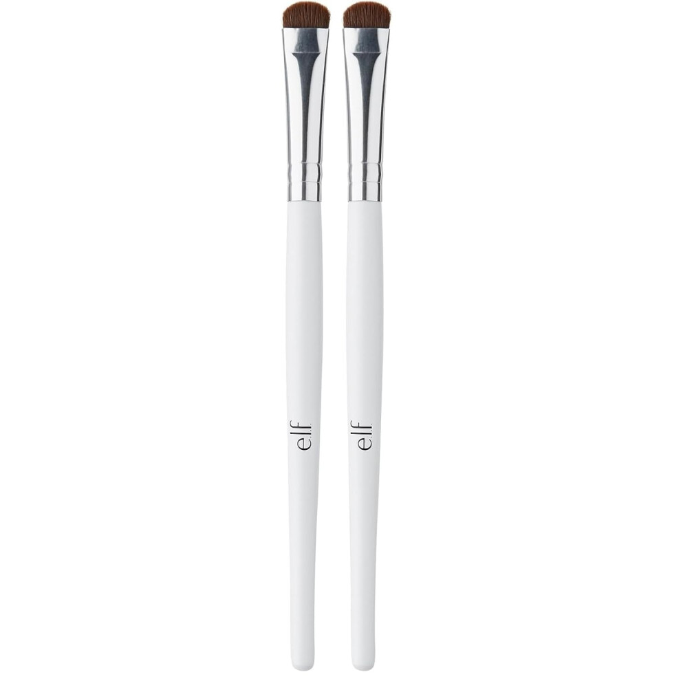 E.l.f. Smudge Brush, Short Curved Brush For Expertly Smoothing Color For A Smoky Look, Perfect For Contouring & Defining Eyes, (Pack Of 2)