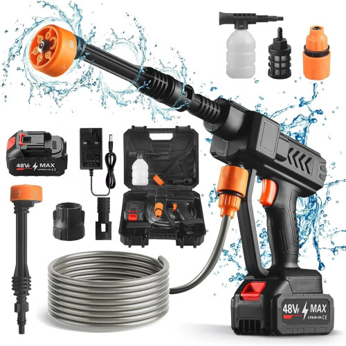 Portable Cordless Pressure Washer Gun +2 Battery