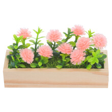 Pink Miniature Dollhouse Flower Bed Potted Plants Fairy Garden
