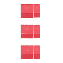 6Stk Tageskalender 2026 Rot Büro Kalender Stehend Flip Design
