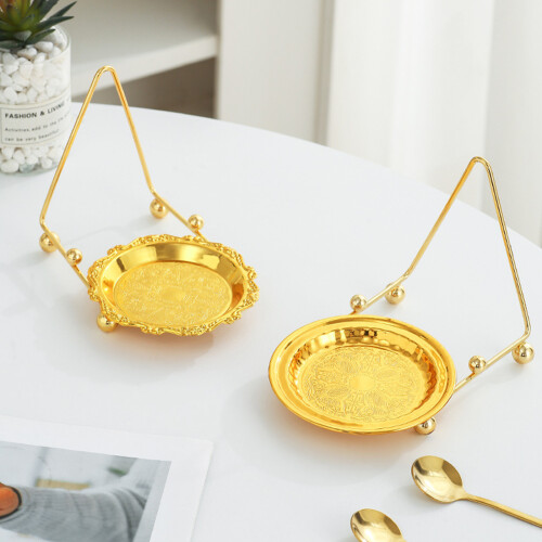 Premium Metallic Cup Saucers Tower With-hav3f1ower h2v3one 2