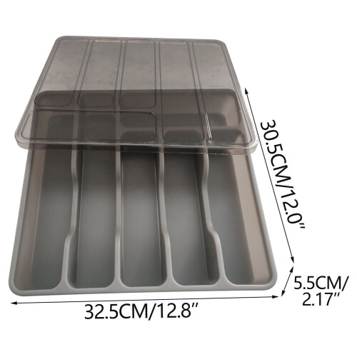 Bestickorganisatör med lock, plastbricka, 1-pack 1