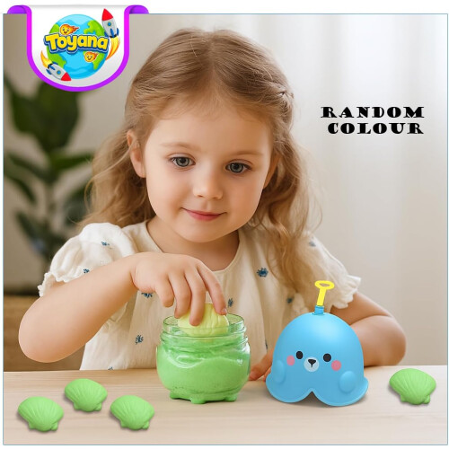 (Cute Beaver Container) Play Sand for Kids, 1 Random Colour Magic Sand 1