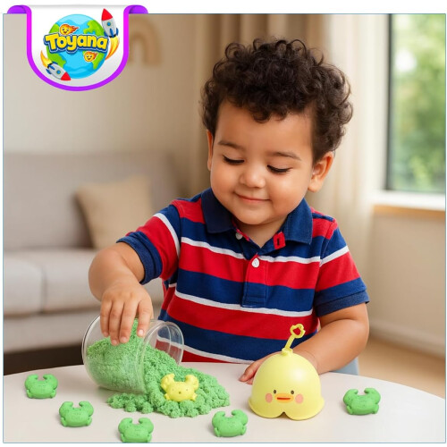 (Cute Beaver Container) Play Sand for Kids, 1 Random Colour Magic Sand 2