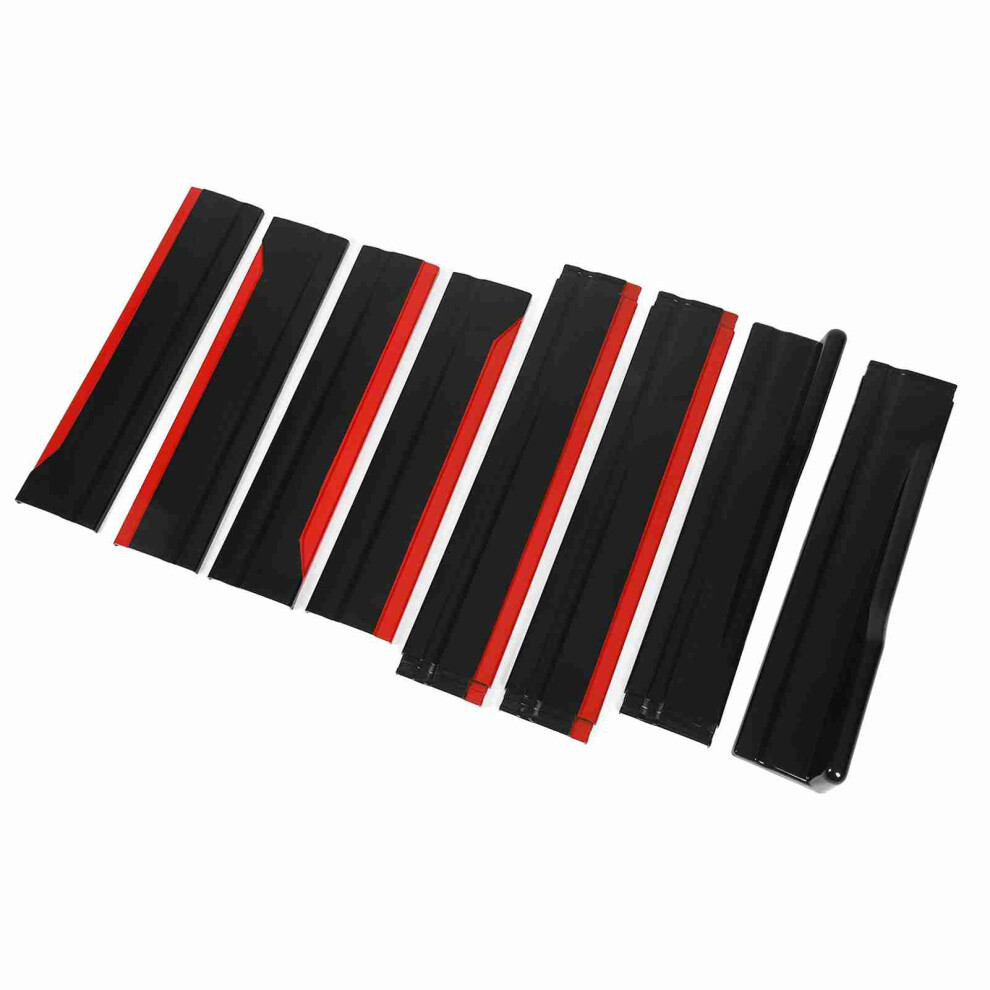 Glossy Side Skirt 8 Pcs Black/Red 7340572918338