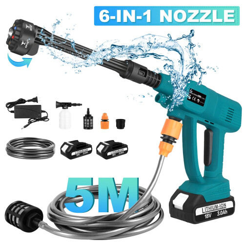 2 Battery Cordless Car Pressure Washer Gun Jet 1