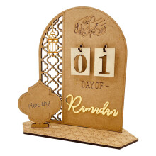 Calendrier de l'Aïd en bois pour le Ramadan et l'Aïd