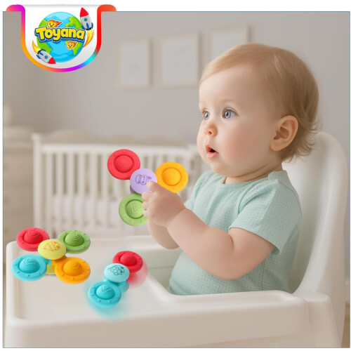 (Design 2) 3 PCs Suction Fidget Spinner for Baby 1