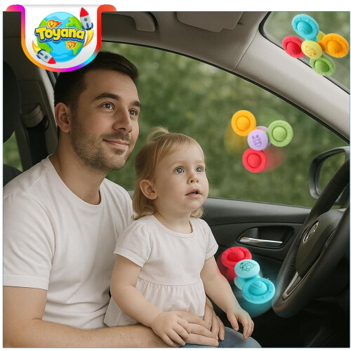 (Design 2) 3 PCs Suction Fidget Spinner for Baby 2