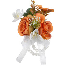 Fijne parelketting schoudertasje Mooie zijden-Oranje 1PCS