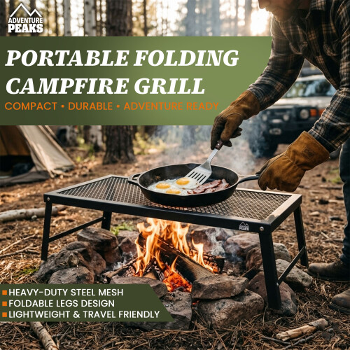 Foldable Camping Grill 63x30x17cm Portable Grill 1