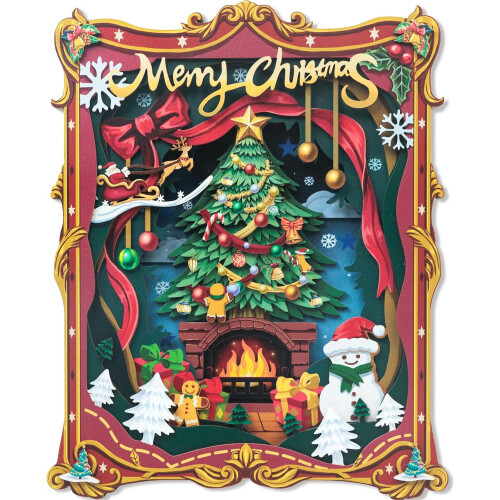 Moldura decorativa de parede 3D 9x10 polegadas com painel entalhado festivo