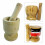 Mortier et pilon en bois pour broyer les herbes 1