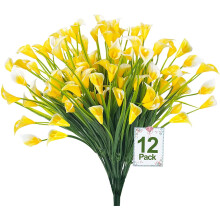 Flores artificiales de cala blancas, 20 ramos, 500 cabezas, protección UV.