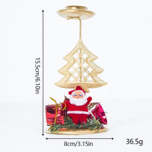 Weihnachtskerzenhalter mit Tannennadel und Schneeflocke