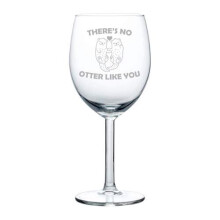 Verre à vin Gobelet motif couple de loutres 30 cl