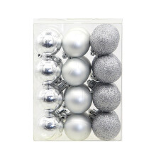 Christmas Balls Baubles Silver 24 Pieces